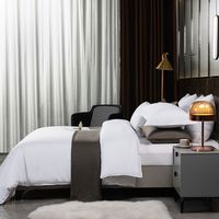 Parure de lit d'hôtel 5 étoiles en lin blanc de luxe, doux comme du coton 100%, satin uni, housse de couette, draps de lit d'hôtel
