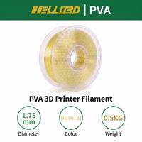 Filament PVA de haute qualité HELLO3D, soluble dans l'eau, 0,5 kg/rouleau, 1,75 mm, pour imprimante 3D FDM, certifié CE, avec moulage