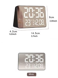 Đáng Yêu Vui Giá Rẻ Lớn Trong Nhà LED Gương Đồng Hồ Báo Thức Kỹ Thuật Số Báo Lại Bảng Đồng Hồ Điện Tử Thời Gian Trang Trí Nội Thất Đồng Hồ - Product Image 5