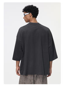 T-shirts pour hommes en coton 100% de 260 grammes, coupe oversize, style hip-hop, respirants, anti-plis, vierges, personnalisables avec logo, pour l'été - Product Image 2