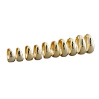 Anting-anting minimalis wanita, perhiasan anting-anting bulat minimalis polos chunky ukuran banyak perak Sterling 925 untuk perempuan