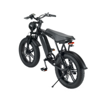 Vélo de montagne électrique V8 avec moteur à moyeu arrière, cadre en acier 3 vitesses, roues de 20 pouces, pneus 20x4 pouces, freins à disque, couple de 50-60 Nm, pour adultes