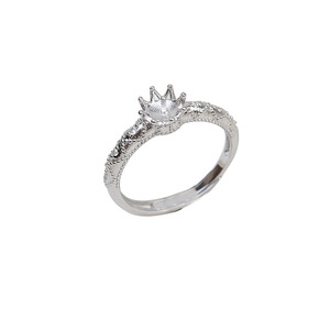 Anneau ouvert en argent S925, accessoires de bricolage, porte-anneau en dentelle pour femmes, bouche amovible, support creux pour 5-6 perles, composants - Product Image 5
