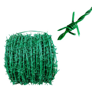 Alambre de púas inverso recubierto de PVC de color verde en oferta - Product Image 4