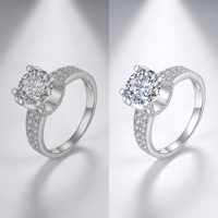 Cincin Moissanite Kepala Banteng Baru Terlaris, Perak Sterling S925, Perhiasan Mewah Ringan Elegan dan Serbaguna
