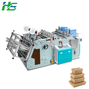 Hongshuo HS-HBJ-1200 Stable Automatic Carton Paper Hamburger French Fries Pizza Lunch Box Making Machine