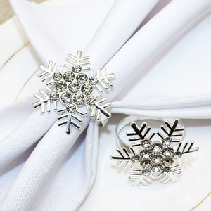 Vente flash, anneau de serviette en forme de flocon de neige, Saint-Valentin, hôtel, restaurant occidental, décoration de table, anneau de serviette en forme de flocon de neige - Product Image 3