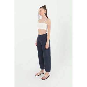 Soul Women's High Waist Pocketed Trousers - Comfortable Navy Blue Casual Pants for Everyday Wear - Model 31710PNT - Product Image 2