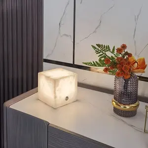 Modern simple alabaster lamp bedroom bedside lamp new Chinese living room study designer best sellers product table lamp