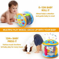 Projecteur musical éducatif pour bébé préscolaire jouets d'apprentissage pour bébé jouets tambour lumineux rotatif pour bébés cadeaux