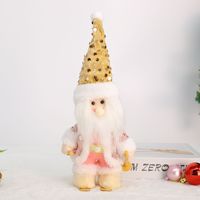 Handgefertigte Pailletten-Strick Öko-freundliche Klassische Weihnachtspuppe Weihnachtsmann Schneemann Rentier Figur Tischdekoration Weihnachtsdekoration für Zuhause