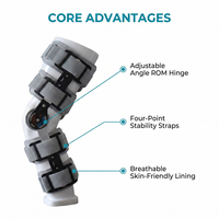 Attelle de genou à charnière pour fixation de fracture, stabilisateur de genou à angle réglable, support de genou pour la récupération post-chirurgicale