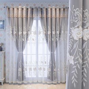 Eleganti <span class=keywords><strong>Tende</strong></span> di Lusso <span class=keywords><strong>con</strong></span> Ricami in Pizzo per Soggiorno, <span class=keywords><strong>Tende</strong></span> Oscuranti a Doppio Strato <span class=keywords><strong>con</strong></span> Tessuti Trasparenti - Product Image 5