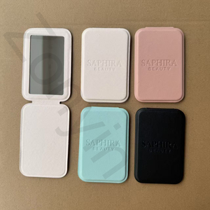 Zonyin Custom Portable <strong>Makeup</strong> Mirror Foldable Solid Color PU Leather <strong>Simple</strong> Mini Compact <strong>Cute</strong> Pocket Mirror for Woman Girls Gift - Product Image 6