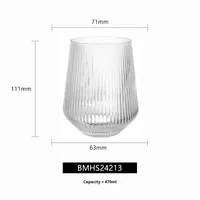 Hxglass Grande Capacité Isolé Vertical-rayé Tasse Verre Drinkware pour Lait Glace Café Soda Bière dans Restaurant 16oz Tasse En Verre