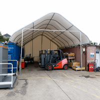 Abri pour conteneur maritime à toit en pente imperméable, assemblage rapide, structure en acier, auvent en PVC pour atelier de stockage extérieur portable