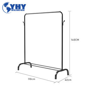 Estante de lavandería de metal brillante que ahorra espacio ajustable y plegable con barra colgante para apartamentos - Product Image 5