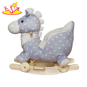 Plush Polka Dot Rocking Horse - Wheeled Criança Rocker com segurança segura Cinto W16D202 - Product Image 2