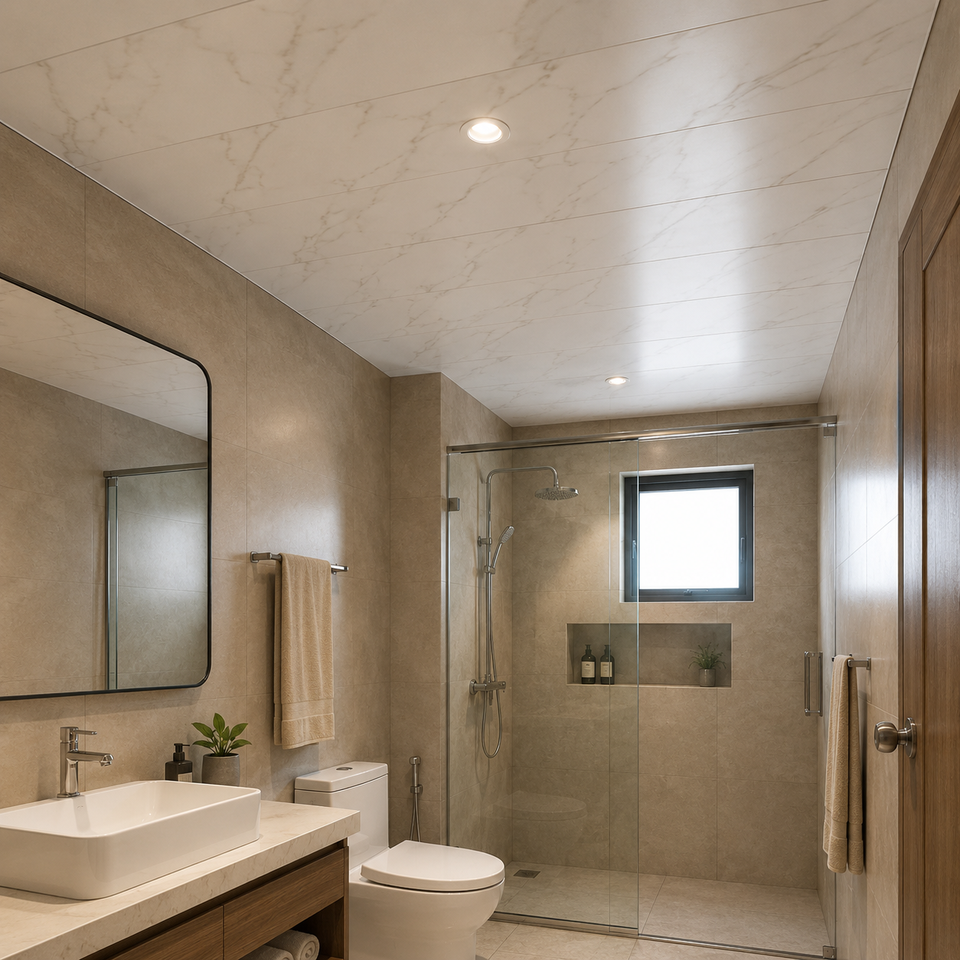 PVC Ceiling Panel Marble Texture Waterproof Bathroom Hotel Toilet ...