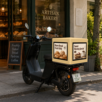 Boîte d'affichage LED pour scooter de livraison P3, écran publicitaire extérieur étanche, 4G WiFi, boîte LED pour livraison de nourriture
