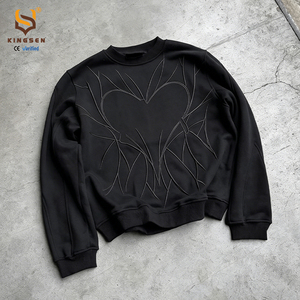 Hoodies personnalisés, hoodies chauds style streetwear, broderie 3D, tricot surdimensionné, épaules tombantes, laine douce, logo personnalisé - Product Image 3