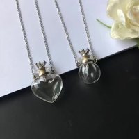 Pendentif Collier Goutte d'Eau Cœur en Agate Cristalline Ouvrable pour Huile Essentielle, Bijou Commémoratif Parfumé, Flacon Tendance en Émail