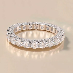 Maßge schneiderte Luxus ringe 10 Karat 14 Karat 18 Karat Massiv gold Ewigkeit sband 10 20 30 50 Zeiger Labor gewachsen CVD <span class=keywords><strong>Diamond</strong></span> Iced Side Certified - Product Image 4