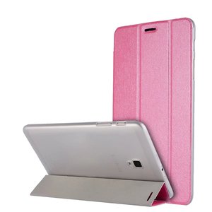 Étui pour <span class=keywords><strong>tablette</strong></span> <span class=keywords><strong>Samsung</strong></span> <span class=keywords><strong>Galaxy</strong></span> <span class=keywords><strong>Tab</strong></span> <span class=keywords><strong>A</strong></span> <span class=keywords><strong>8</strong></span>.0 T385 T380 2017, ultra fin, à trois volets, texture soie, en cuir PU. - Product Image 1