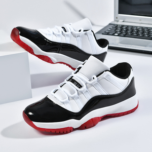 Scarpe da Basket Bbbomb Retro 11 Low per <span class=keywords><strong>Uomo</strong></span>, Bianche Nere Rosse, Tomaia in PU, Ammortizzazione e Assorbimento degli Urti, <span class=keywords><strong>Sneakers</strong></span> Sportive - Product Image 6