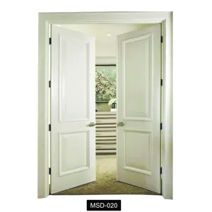 Modern Double Entrance Wooden Door Solid Interior Wood Gates Exterior Front Entry Doors