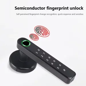 Fingerprint Keyless Smart Door Handle Lock Electronic Digital Security Bluetooth Handle Lock APP Control For Wooden Door