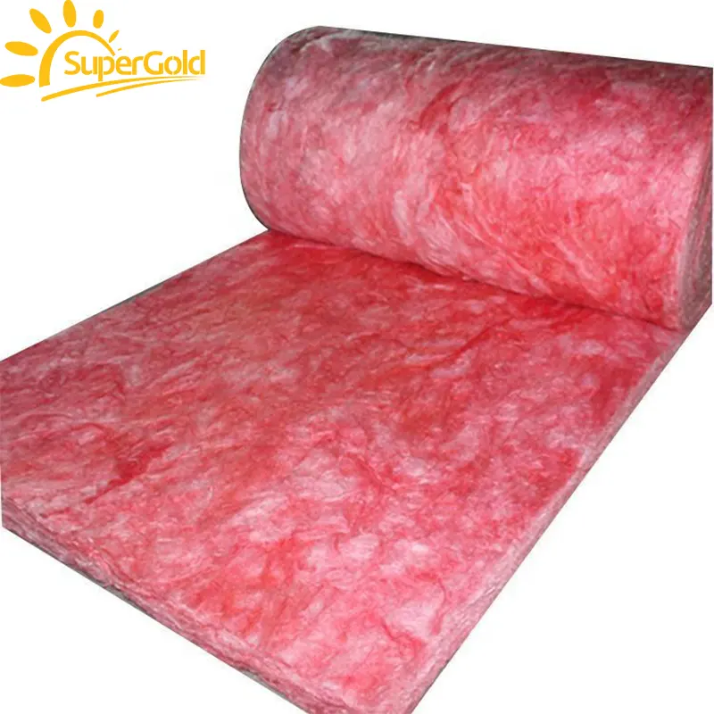 Manta de isolamento de paredes de edifícios SuperGold manta de isolamento de fibra de vidro lã de vidro rosa 48kg/m3 50mm