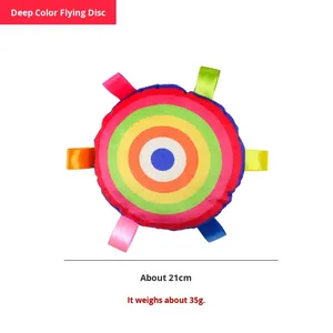 Pet Supplies Plush Frisbees With Bell Interactive Puppy Chew Toy <b>Rainbow</b> Bite-Resistant Teeth Grinding Squeaky Dog Training Toy - Product Image 6