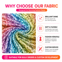 Tissu en maille à sequins imprimé numériquement, polyester brodé, textile scintillant pour robe de festival, vêtements de soirée, vente en gros personnalisée