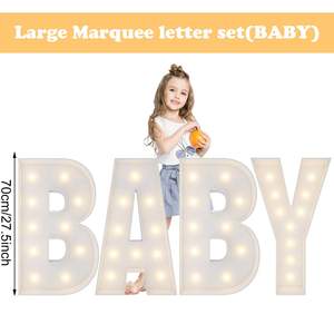 Enseigne lumineuse LED pour bébé, alimentée par piles, décorations pour baby shower, révélation du sexe et fêtes d'anniversaire pour enfants - Product Image 5