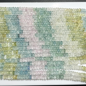 Cuentas de forma de Rondelle de piedras preciosas de Aguamarina Natural de alta calidad multifacéticas para la fabricación de joyas, cuentas de piedra al por mayor - Product Image 1