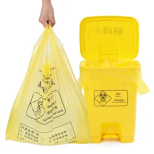 Sac à ordures médical portatif autoclavable avec valve 32*38cm 3S 2.8g sac jaune à risques biologiques produits ménagers caractéristique de sécurité