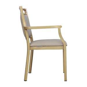 Silla de Comedor de Alta Calidad con Asiento de Tela <span class=keywords><strong>y</strong></span> Patas de Metal, Silla para Adultos Mayores con Estructura de Aluminio, Cómoda Silla de Restaurante - Product Image 3