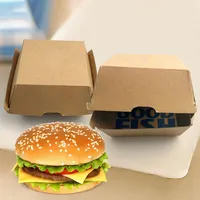 Hộp Đựng Bánh Burger Cấp Thực Phẩm Hộp Carton Bao Bì Thực Phẩm, Thực Phẩm & Đồ Uống Giấy Kraft Hoặc Bánh Hamburger Giấy Tráng