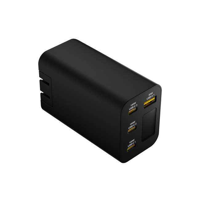 Small 280W 3 USB-C 1 USB-A GaN 4-Port Fast Charger with 140W PD3.1 Output for Laptop & Camera