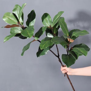 Alta calidad 110cm 2 cabezas Artificial Real Touch látex Yulan Magnolia hojas de naranja ramas de árbol decoración de flores europeas - Product Image 2