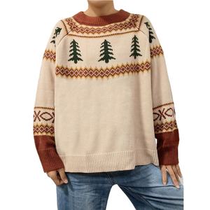 Usine cèdre flocon <span class=keywords><strong>de</strong></span> neige motif chandails tricotés imprimé fleuri européen et américain <span class=keywords><strong>pull</strong></span> chaud O cou <span class=keywords><strong>pull</strong></span> <span class=keywords><strong>de</strong></span> noël femmes - Product Image 1