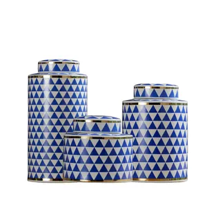 China Supplier Antique Handmade Porcelain flower pot White Blue Colorful Ceramic Decorative Ginger Jar