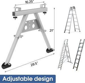 Support d'échelle réglable en longueur JH-Mech pour toit avec patin antidérapant en caoutchouc, stabilisateur d'échelle extensible robuste - Product Image 2