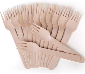 Schlussverkauf einweg umweltfreundliche Löffel Gabeln Messer Holzbesteck-Set mit Hochzeit - Product Image 6