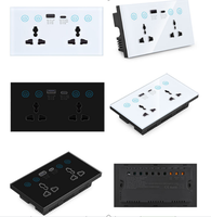 Interrupteur mural tactile en verre trempé 2 voies compatible Google Alexa Tuya