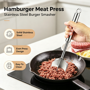 Triturador <span class=keywords><strong>de</strong></span> Carne <span class=keywords><strong>de</strong></span> Acero Inoxidable, Picador <span class=keywords><strong>de</strong></span> Patatas, Resistente al Calor, con Asa Larga y Anillo para Colgar, Multifuncional, Apto para Lavavajillas - Product Image 1