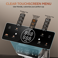 Cafetera Espresso Todo en Uno de Acero Inoxidable, Semiautomática, con Pantalla Táctil Inteligente, 20 Bares, con Sistema de Agua Caliente para Uso Doméstico y Hotelero