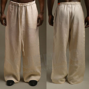 Elementi essenziali personalizzati da salotto coreano in cotone lungo largo svasato a gamba larga oversize <span class=keywords><strong>pantaloni</strong></span> Casual larghi da uomo - Product Image 1