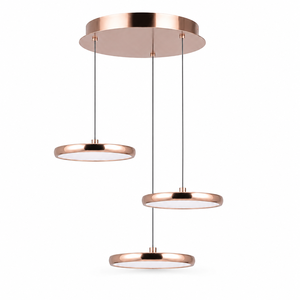Luminaire suspendu LED moderne à 3 disques, lampe ronde superposée, luminaire de plafond en métal brossé pour salle à manger, villa, hôtel, OEM ODM - Product Image 1